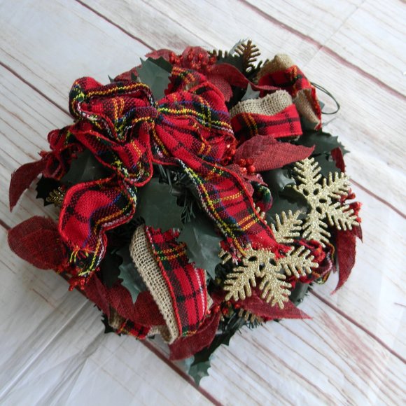 NEW  Barbara King 24" Illuminated Tabletop Pop-Up Tree RED PLAID - Picture 3 of 5